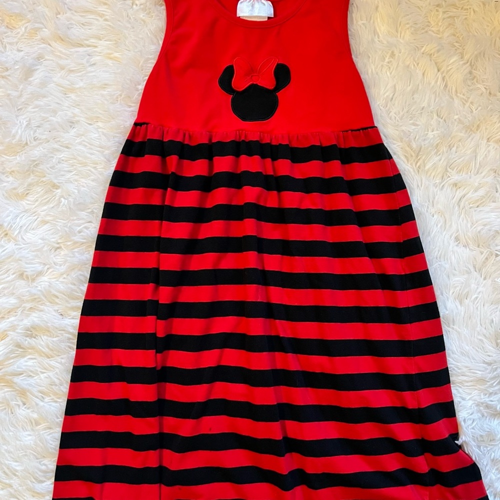 Minnie Mouse Red and Black Striped Girls Dress or Pajamas Disney